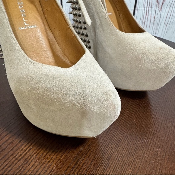 JEFFREY CAMPBELL AUBREY RSK Suede Leather Ankle Strapped Studded platforms 7.5 - Picture 11 of 14